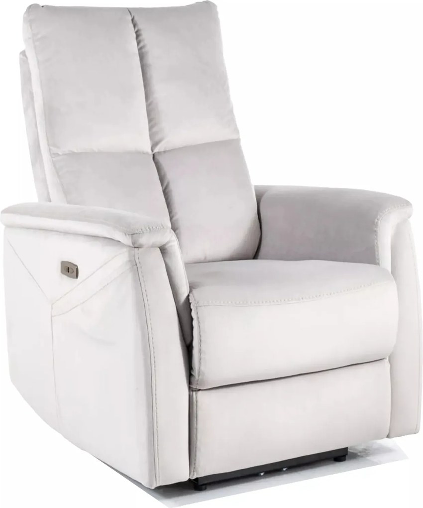 Poltrona relax elettrica Neptun M Velvet – grigio chiaro
