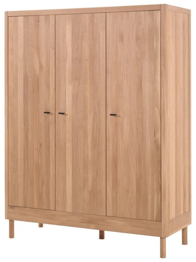 Armadio per bambini di colore naturale in rovere massiccio 146x190x55 cm Forrest – Vipack