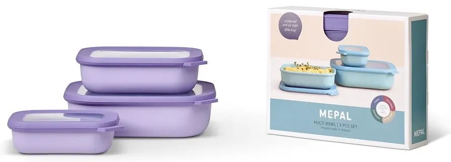 Scatole per alimenti in set da 3 Vivid lilac - Mepal