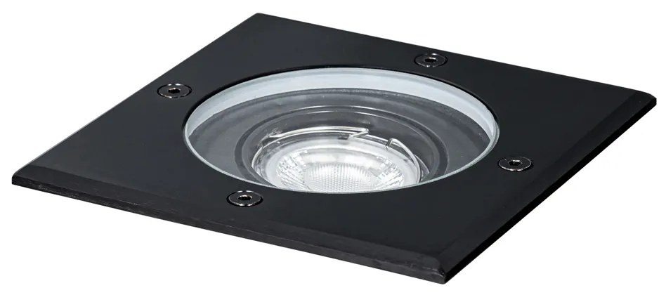 Faretto da terra per esterni nero quadrato orientabile IP65 - Delux