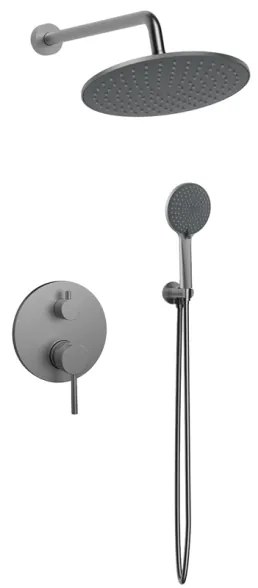 Set Doccia 3 Pezzi Ad Incasso Grigio Spazzolato Smooth Rubicer