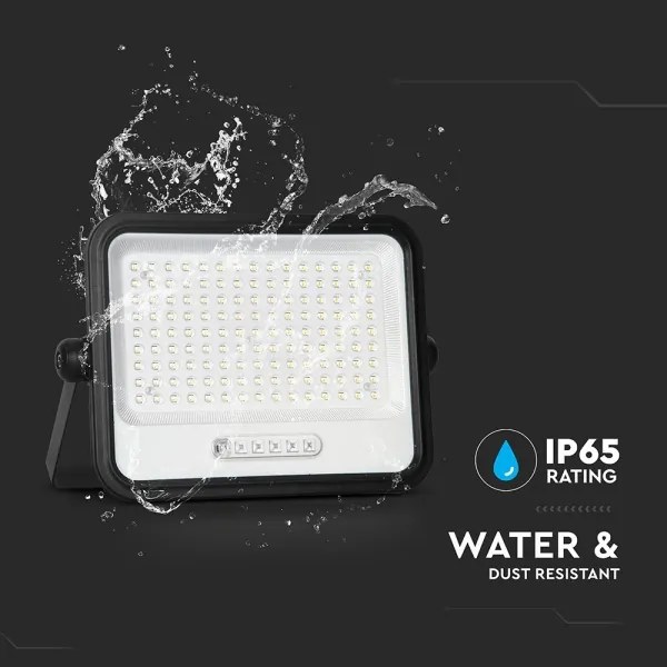 LED dimmerabile proiettore solare LED/300W/3,2V IP65 15000 mAh nero + telecomando