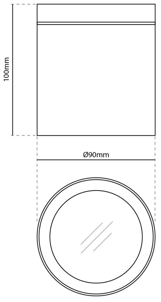 Applique da soffitto IP54 GU10 in Alluminio e Vetro - Grigia
