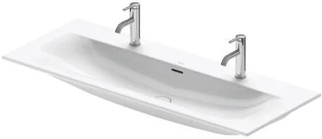 Lavabo 123x49 doppio foto da Incasso soprapiano con troppopieno bianco Viu 2344120024 Duravit