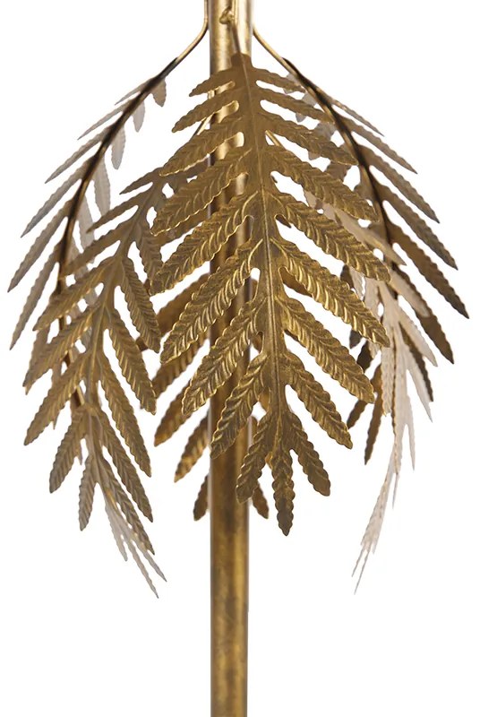 Lampada da terra oro 145 cm con paralume in cotone nero 50 cm - Botanica