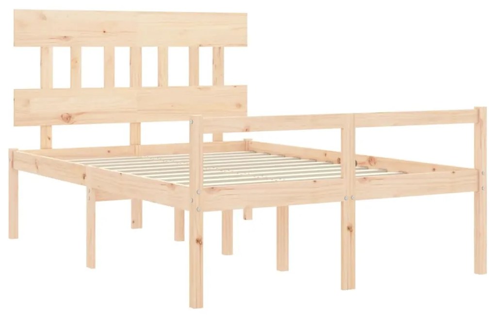 Letto per Anziani con Testiera 140x190 cm in Legno Massello