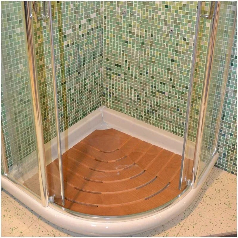 Pedana antiscivolo angolare 61x61 cm in legno marino ideale per piatto 80