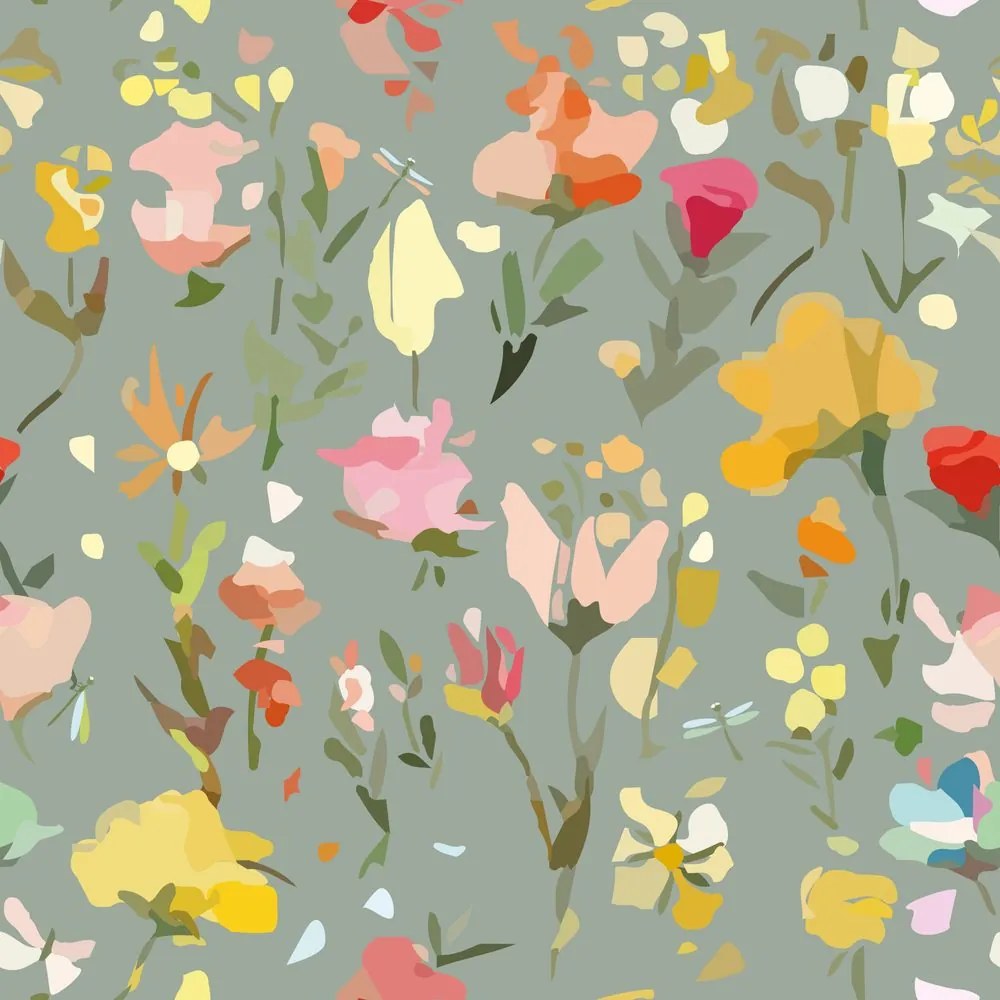 Carta da parati – Fiori dipinti astratti