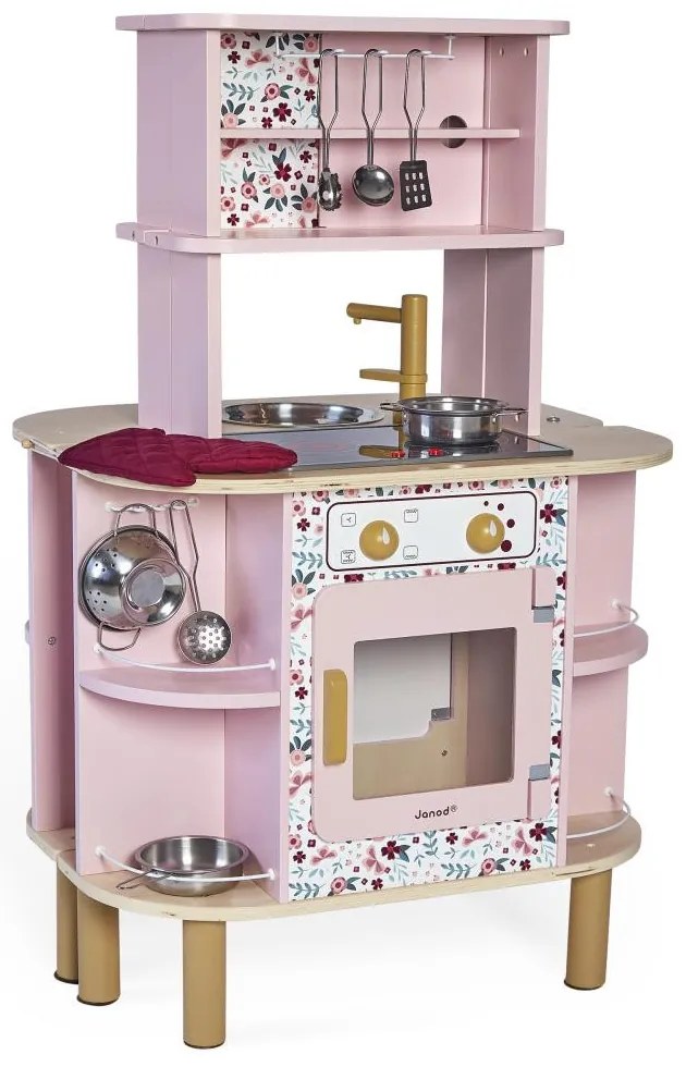 Cucina in legno per bambini double-face con lavatrice - Twist