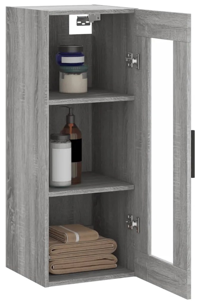 Mobile a parete grigio sonoma 34,5x34x90 cm