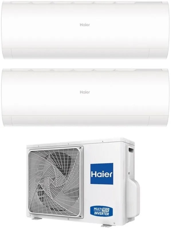 Climatizzatore Condizionatore Haier Dual Split Inverter serie pearl 9+9 con 2U50S2SM1FA-3 R-32 Wi-Fi Integrato 9000+9000