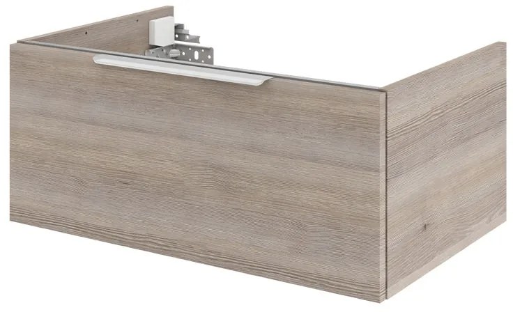 Mobile da bagno sotto lavabo Neo grigio / argento lucido L 75 x H 32 x P 48 cm 1 cassetto, lavabo non incluso