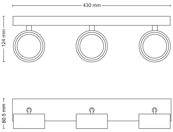Philips - Faretto LED BRACIA 3xLED/5,5W/230V nero
