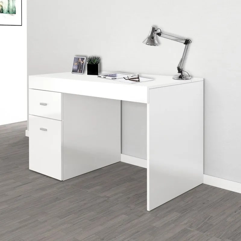 Scrivania  L 100 x H 75 x P 60 cm bianco strutturato