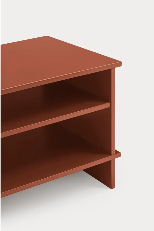 Comodino color mattone con ripiani Inari – Teulat