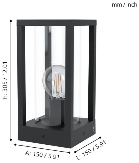 Eglo 98714 - Lampada da esterno CASCINETTA 1xE27/40W/230V IP54