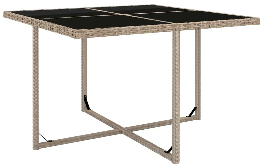 Set da pranzo da giardino 9 pz con cuscini in polyrattan beige