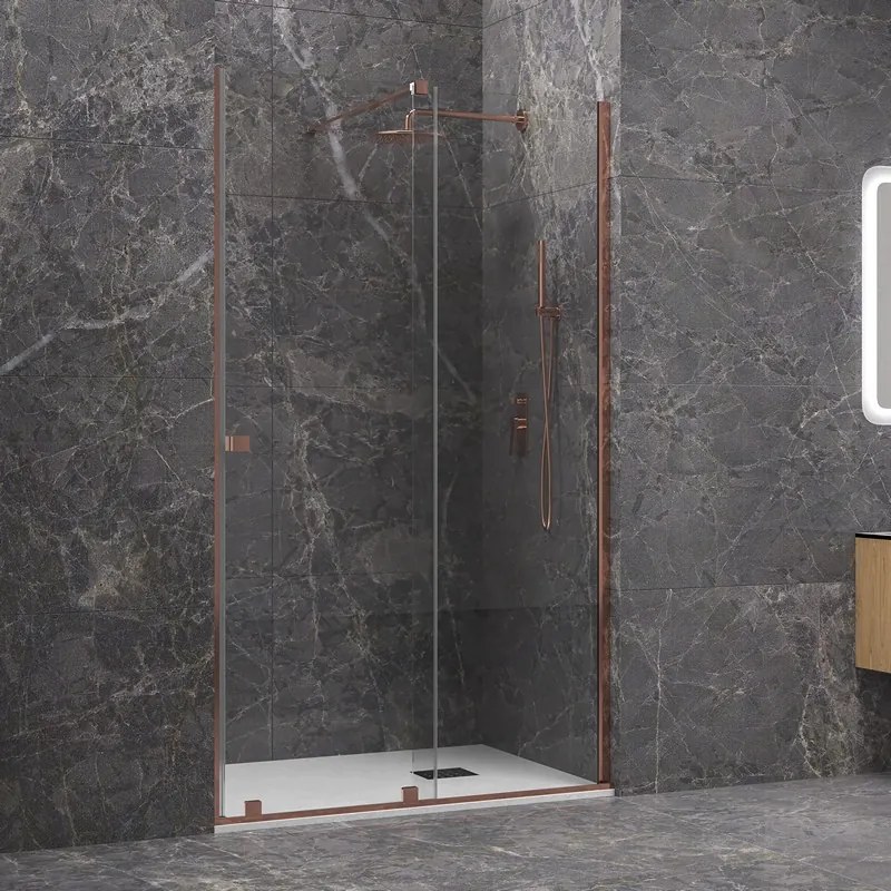 Kamalu - Porta doccia 150 cm senza telaio color oro rosa | KNM4000GR