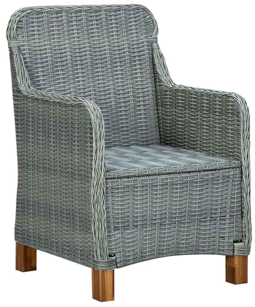 Sedie da giardino con cuscini 2 pz in polyrattan grigio chiaro