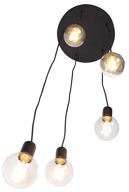 Lampada a sospensione moderna nera 35 cm 5 luci - Facil