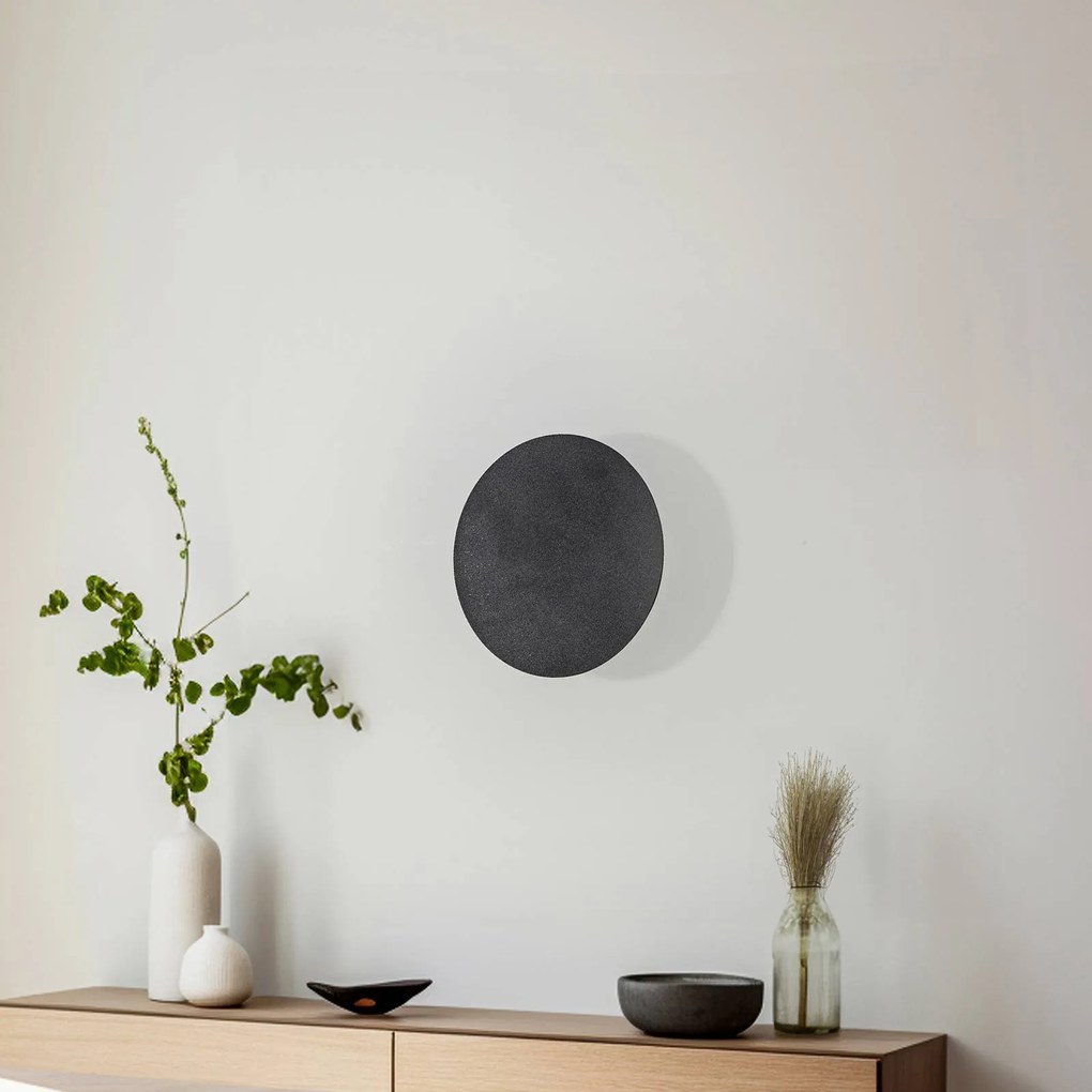 TK Lighting Lunia New applique, nero, Ø 20 cm