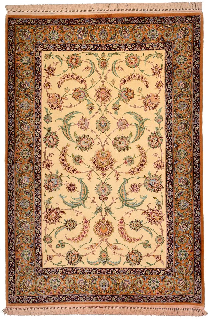 Isfahan Tappeto persiano 160 x 110 Beige (Iran) Annodato A Mano