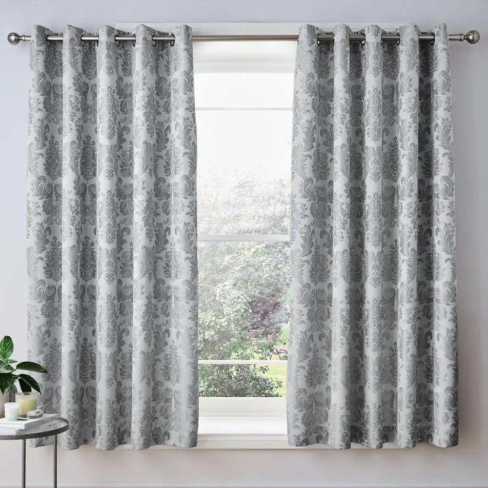 Tende in set grigie in tessuto damascato 2 pz 168x229 cm Damask Jacquard – Catherine Lansfield