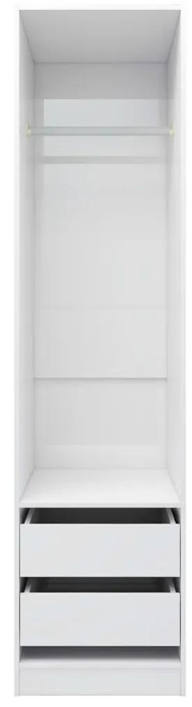 Armadio con cassetti bianco lucido 50x50x200 cm in truciolato