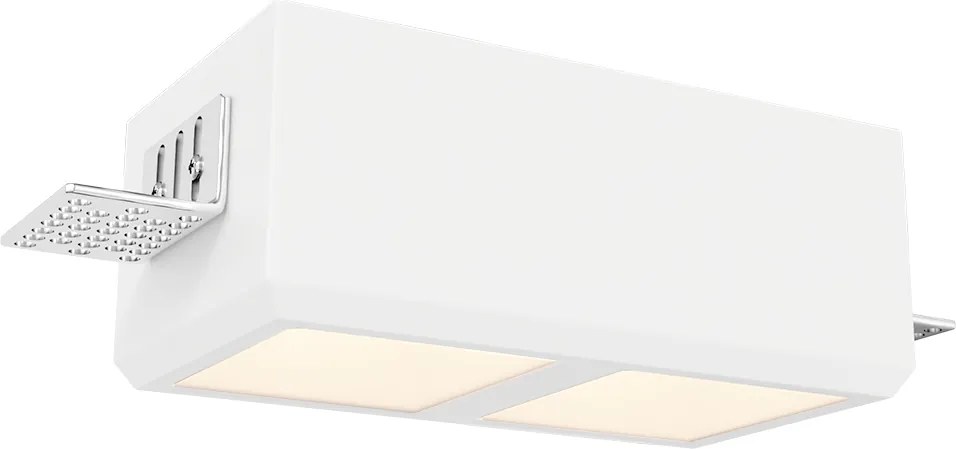 Portafaretto Rettangolare 150x80mm 2xGU10 in Gesso Pitturabile