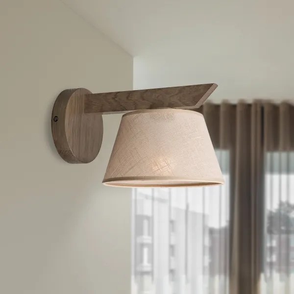 Brilagi - Lampada da parete LED ANTHONY 1xE14/40W/230V noce/beige