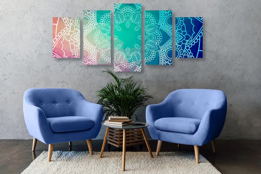 Quadri 5 pezzi – Mandala pastello