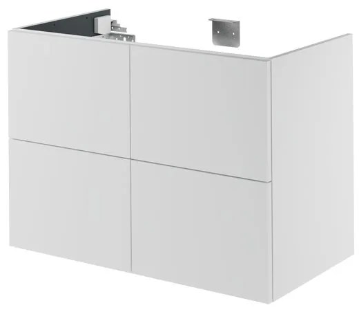 Mobile da bagno sotto lavabo Neo bianco laccato L 90 x H 64 x P 48 cm 4 cassetti, lavabo non incluso