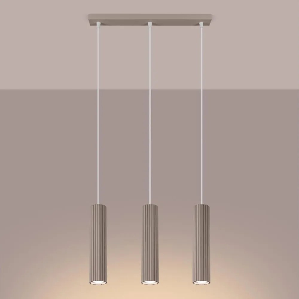Brilagi - Lampadario LED a sospensione su cavo CRESTO 3xGU10/10W/230V taupe