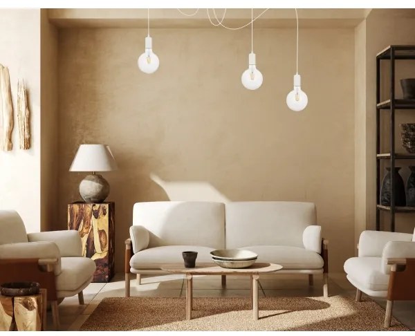 Lampadario a sospensione con filo MIROS 3xE27/60W/230V ragno bianco