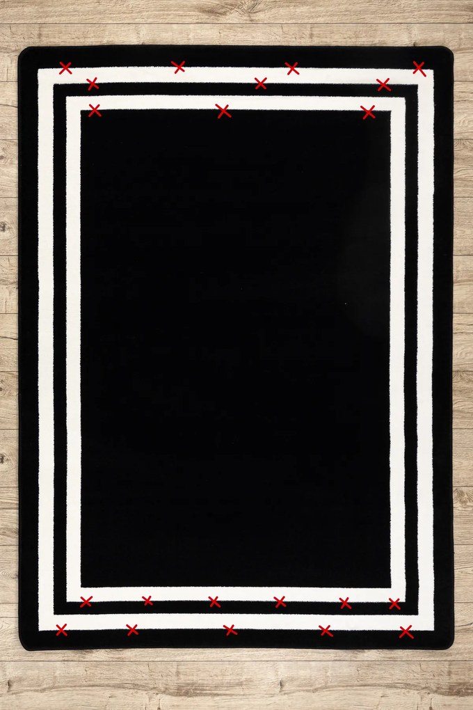 Tappeto HAMPTON Inquadrata nero - PRODOTTO DI SECONDO GRADO