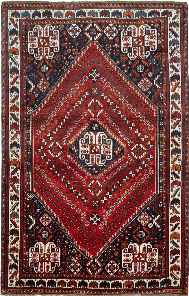 Shiraz Tappeto persiano 250 x 160 Rosso (Iran) Annodato A Mano