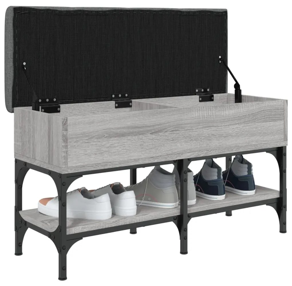 Panca porta scarpe grigio sonoma 82x32x45 cm legno multistrato