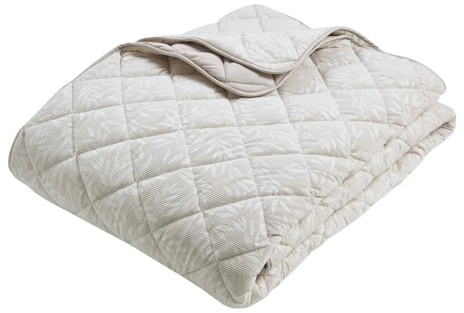 Copriletto beige con rivestimento trapuntato 240x260 cm Corded Leaves – Catherine Lansfield