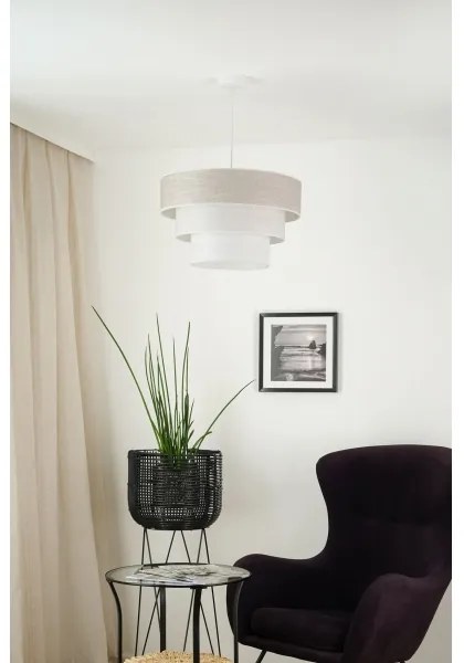 Brilagi - Lampadario a sospensione con filo ALASKA LUNETA 1xE27/15W/230V diametro 45 cm grigio/color crema