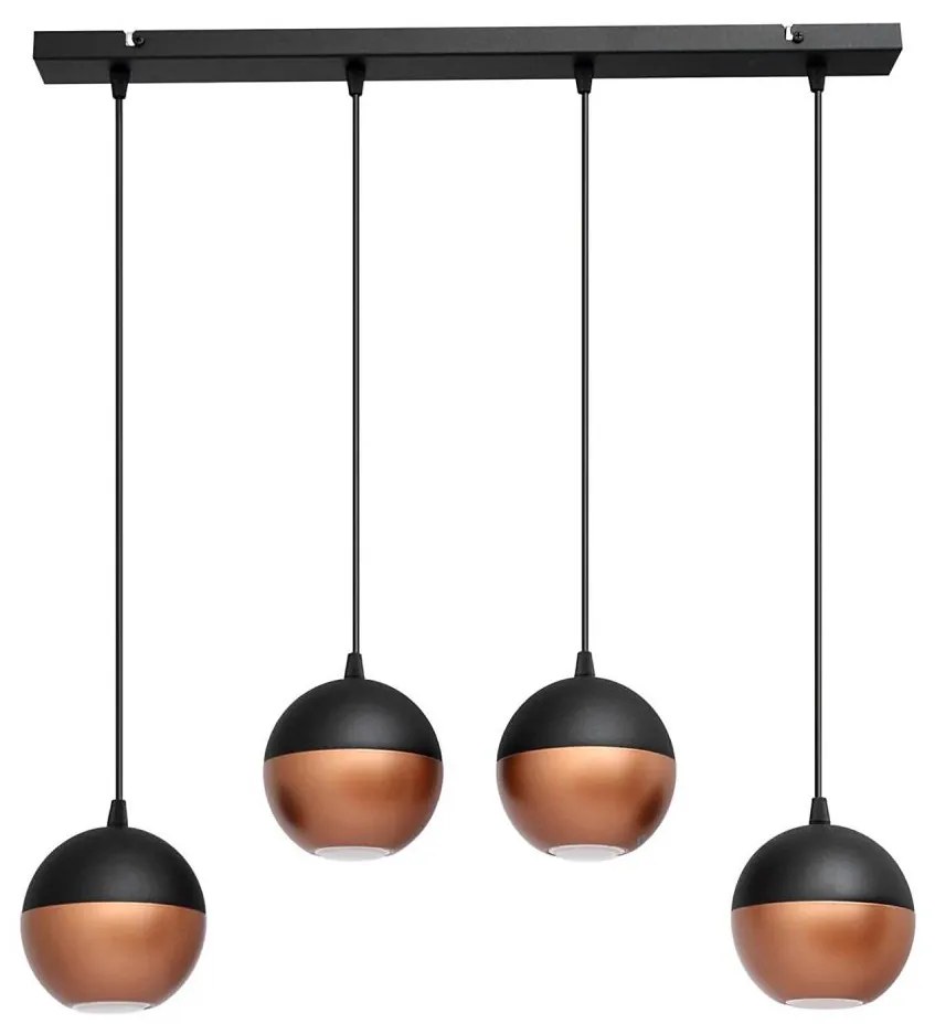 Lampadario LED a sospensione con filo MIDWAY 4xGU10/4,8W/230V nero/rame