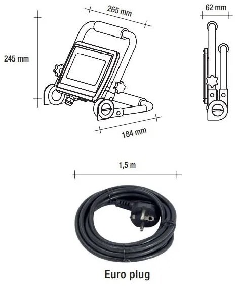 Vivida portable floodled 50w 4000lm 4000k ip65