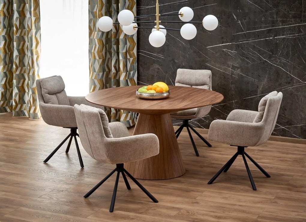 Set tavolo rotondo Henderson + 4 sedie K495 beige