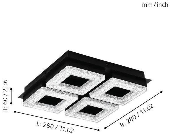 Eglo 99326 - Plafoniera LED FRADELO 4xLED/4W/230V