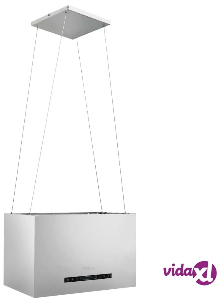 vidaXL Cappa da Cucina ad Isola Sospesa LCD con Sensore 55 cm Acciaio