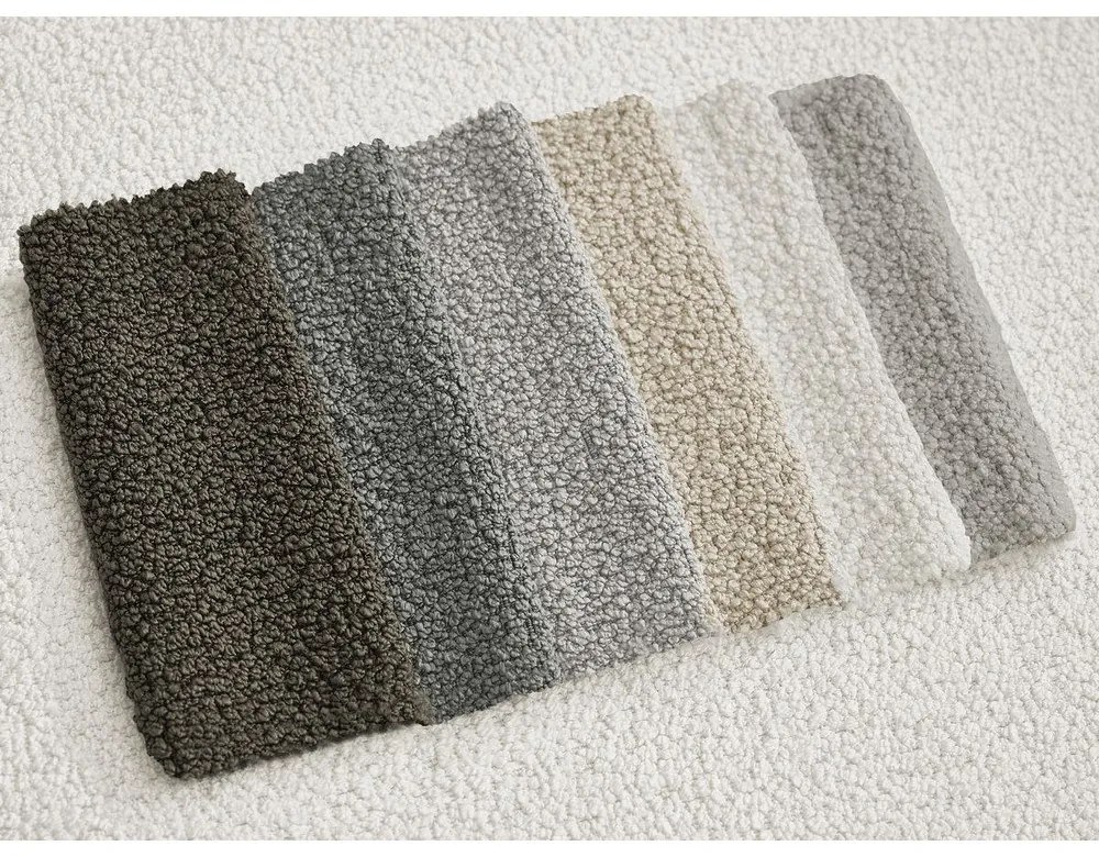 Poggiapiedi bianco con rivestimento in bouclé Leonore – Bobochic Paris