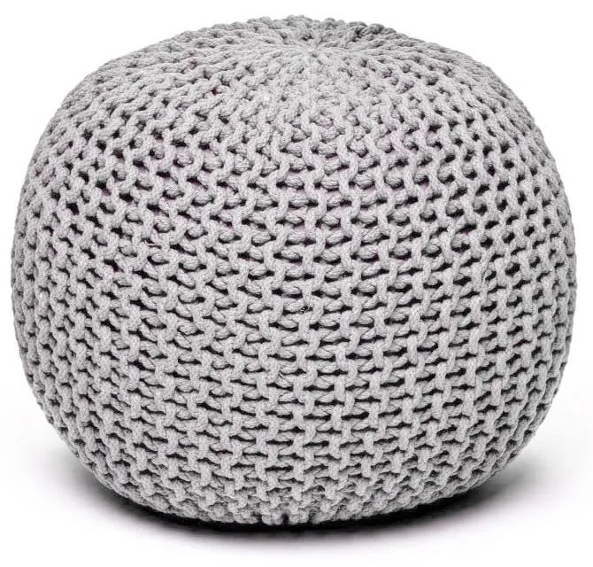 Poggiapiedi grigio con rivestimento in lavorato a maglia Jagger – Bonami Essentials