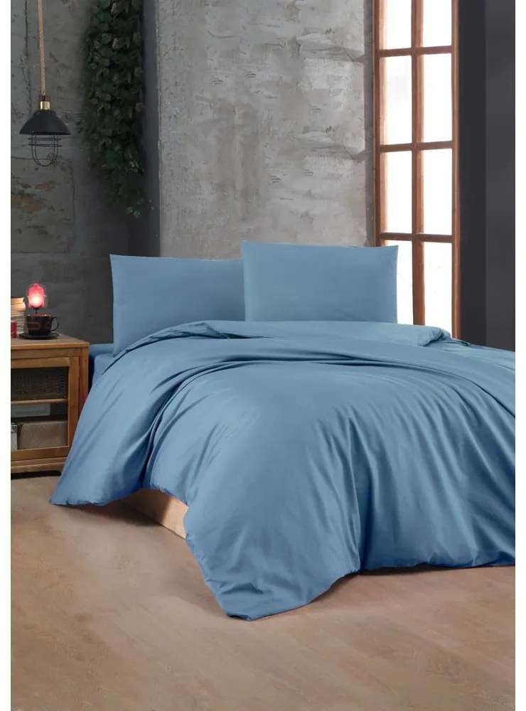 Biancheria da letto blu in cotone renforcé per letto matrimoniale 200x200 cm – Mijolnir