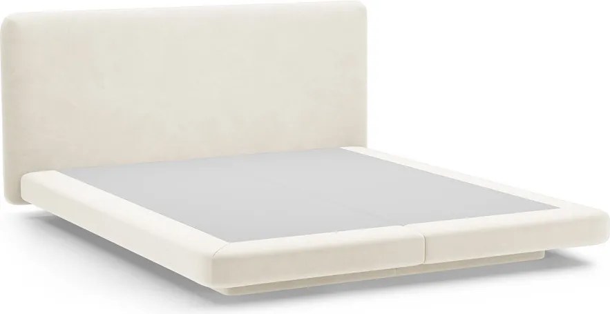 Letto matrimoniale imbottito avorio 160x200 cm Linea – Micadoni