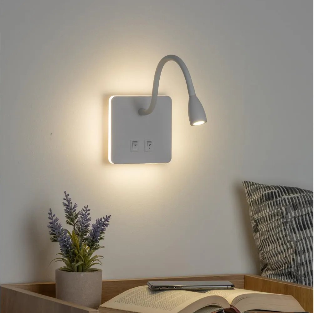 BRILAGI - lampada da parete flessibile LED MAYA DOUBLE LED/4W/230V + LED/3W bianca