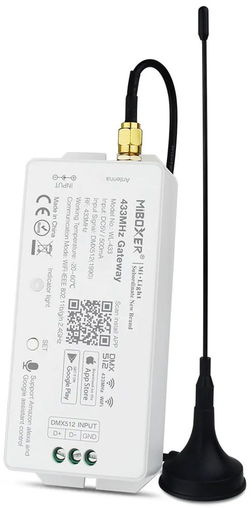 Gateway LoRa 433MHz per controllo da APP Google Home e Alexa DMX512